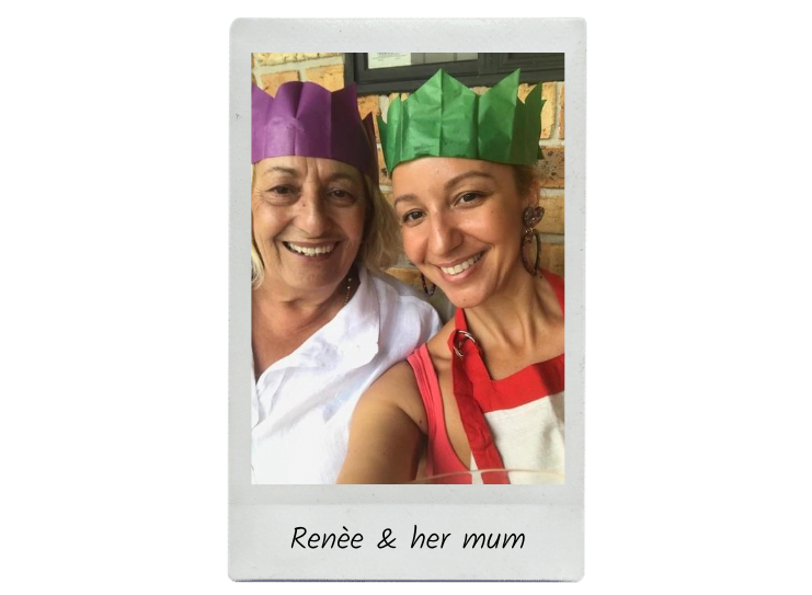 mother and daughter at Christmas