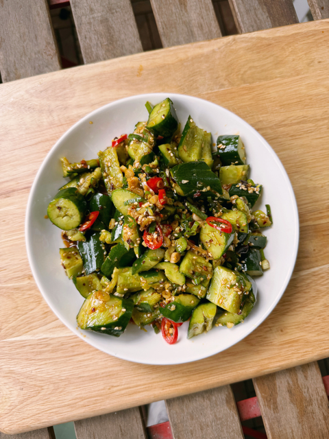 Garlic Sesame Cucumber Salad